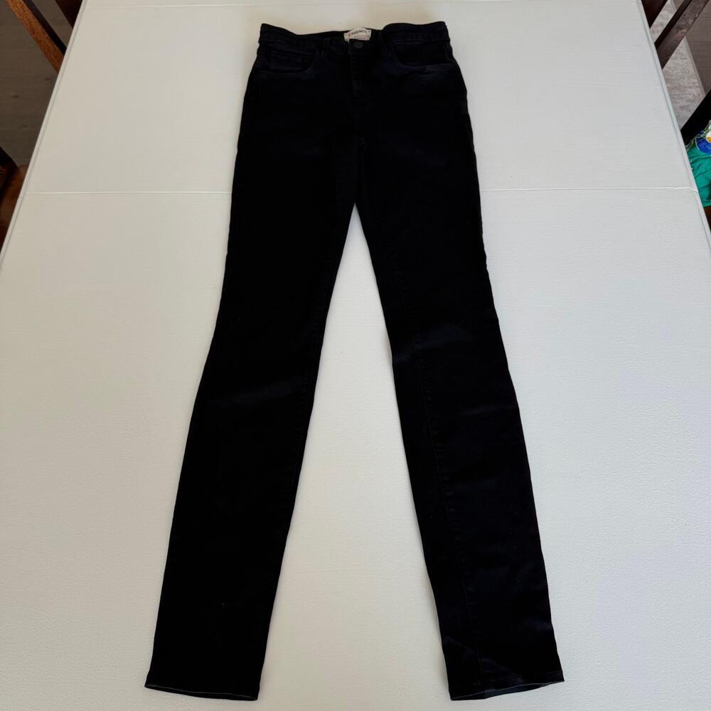 L'Agence Marguerite Skinny High Rise Denim Jeans Black Noir Size 26 Cigarette